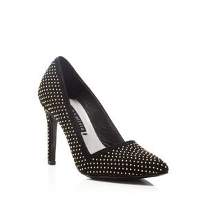 ALICE+OLIVIA Womens Black Dina Pointed Toe Stiletto Slip On Leather Pumps 36.5